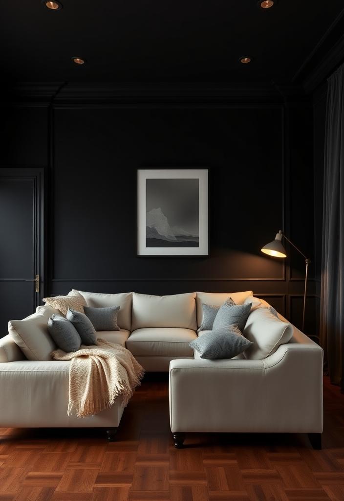 Black Living Room Design Ideas: Simple Elegance Black living room design ideas: Simple, elegant interior. Sophisticated dark walls, modern furniture, and minimalist decor.
