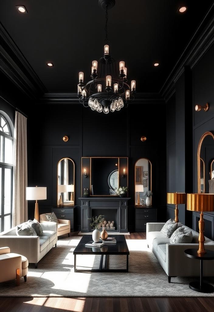 Black Living Room Lighting Ideas: Brighten Your Space Black Living Room Lighting: Modern lighting ideas to brighten a dark living room. Find inspiration for lamps, chandeliers & more!