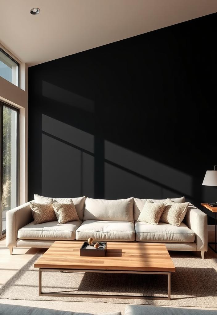 Black Matte Paint: Achieve a Modern, Luxurious Wall Finish Black matte paint finish. Modern, luxurious wall texture. Achieve a sophisticated look with black paint. Interior design inspiration.
