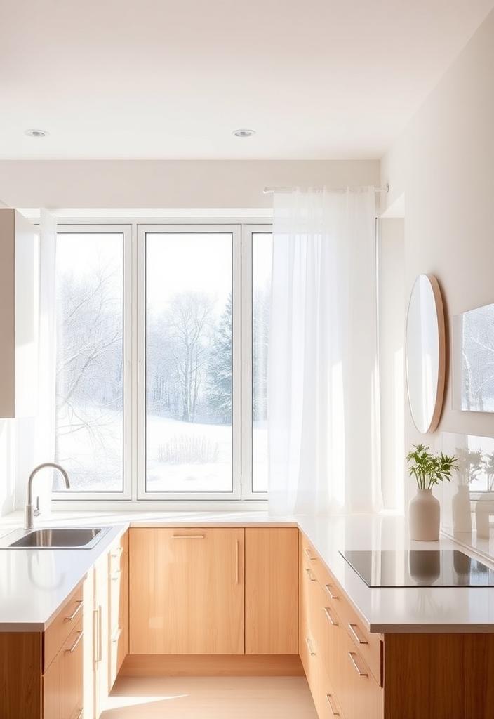 Bright Scandinavian Kitchens: Maximizing Natural Light Bright Scandinavian kitchen: Natural light, minimalist design, white cabinets, wood accents. Light and airy Nordic kitchen inspiration.