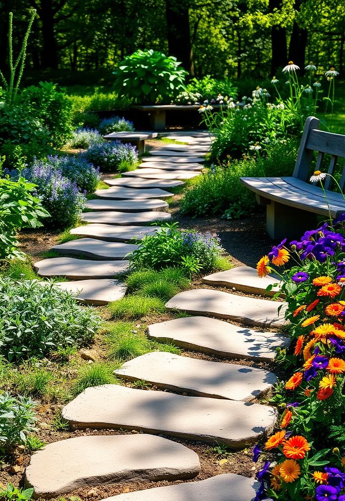 DIY Edible Garden Path Ideas: Herbs & Flowers Edible garden path ideas: Herbs & flowers. DIY garden path with thyme, chamomile, and colorful edible blooms.