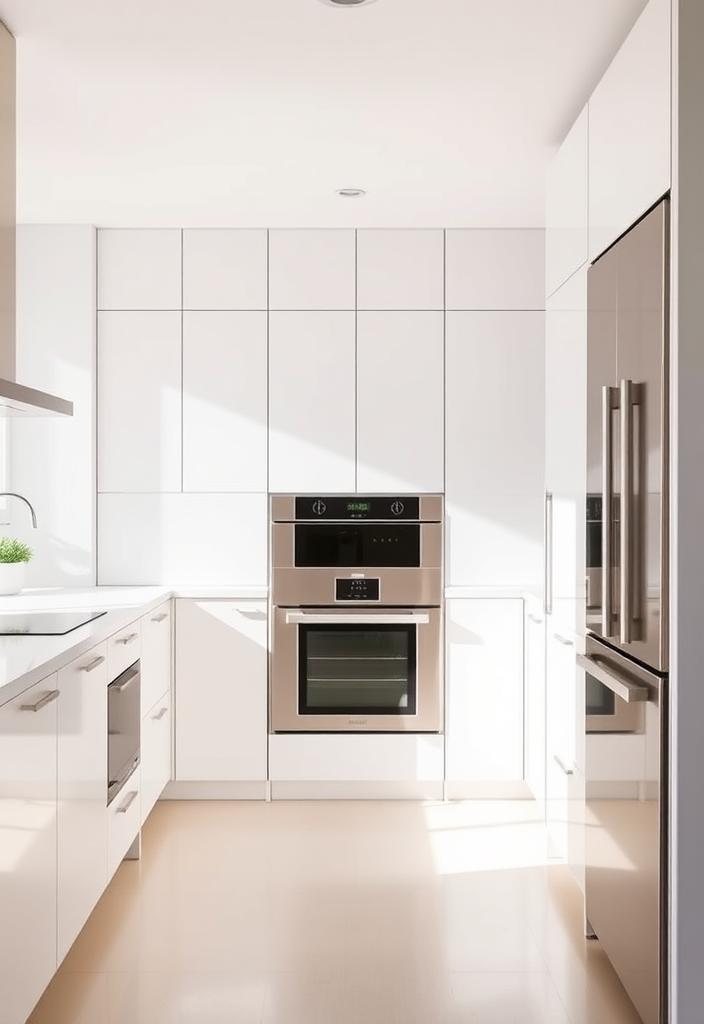Modern Kitchen Tech: Seamless Appliance Integration Modern kitchen with integrated smart appliances. Seamless technology enhances cooking and simplifies kitchen tasks.