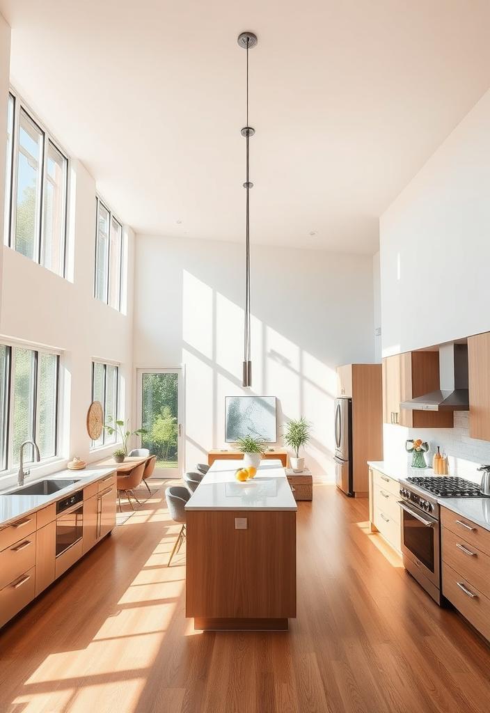 Open Kitchen Designs: Space and Style Open kitchen design idea: Bright, spacious modern kitchen with island. Stylish open concept kitchen for cooking and entertaining.