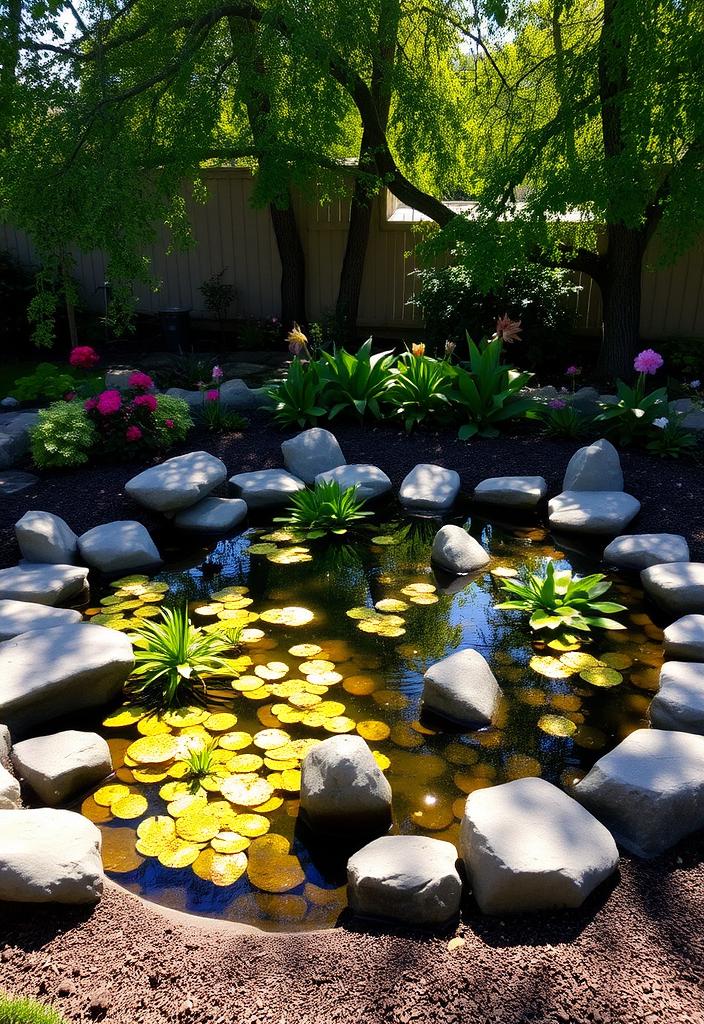 Backyard Bliss: Designing with Water Features Backyard water feature design: Relaxing pond, fountain, or waterfall creating backyard bliss. Water garden landscaping ideas.