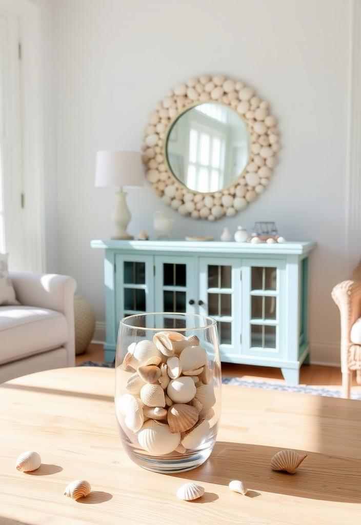 Beach Home Decor: Seashell Decoration Ideas Beach home decor: Seashell decoration ideas. Seashells used in coastal interior design for a beachy, nautical theme.