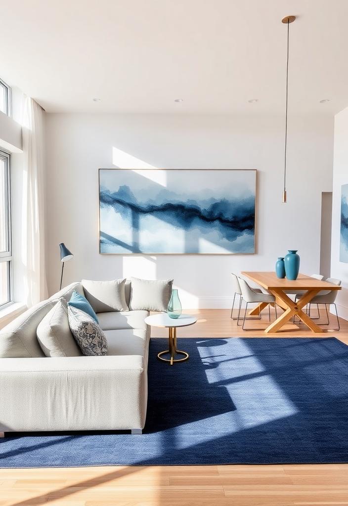 Blue and Gray Decor Ideas for Open Concept Spaces Blue and Gray Open Concept Decor: Stylish interior design ideas for living rooms, kitchens, and modern spaces. Color palette inspiration.