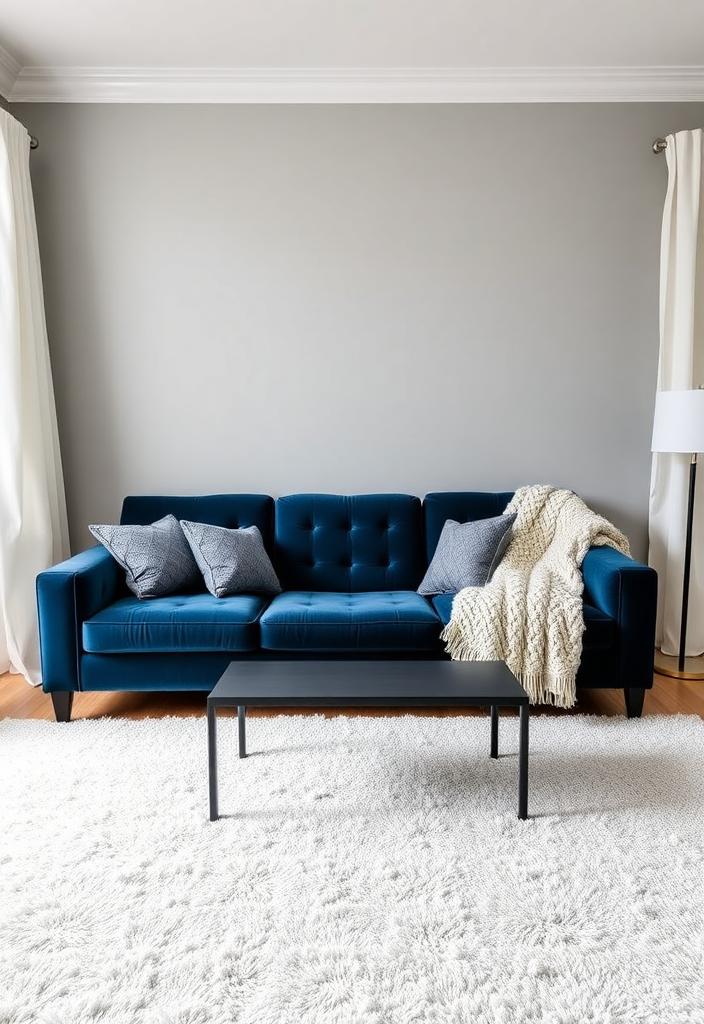 Blue and Gray Living Room Ideas: Decor & Design Blue and gray living room design. Stylish decor ideas for a calming and modern home interior. Blue and grey color palette.
