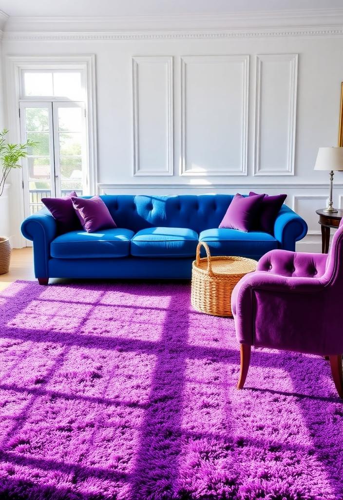 Blue and Purple Living Room Ideas: Decor & Design Blue and purple living room design ideas. Modern decor inspiration with calming, cool color palettes. Stylish living room interior.