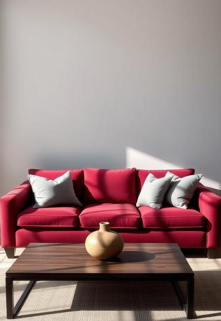 Burgundy and Gray Color Scheme: Interior Design Ideas Burgundy and gray interior design scheme. Elegant color palette inspiration for home decor. Modern and sophisticated style.