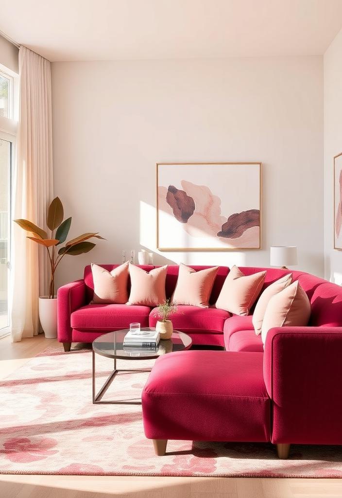 Burgundy and Pink Decor: Unexpected Color Combinations Burgundy and pink decor idea. Unexpected color combinations for a stylish and modern interior design. Burgundy pink color palette.