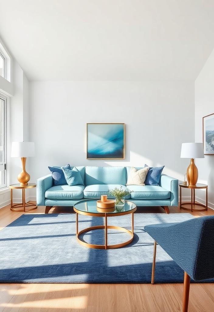 Charming Blue and Gray Mid-Century Living Room Ideas Blue and gray mid-century living room ideas. Stylish decor, vintage furniture, and modern accents create a charming, inviting space.