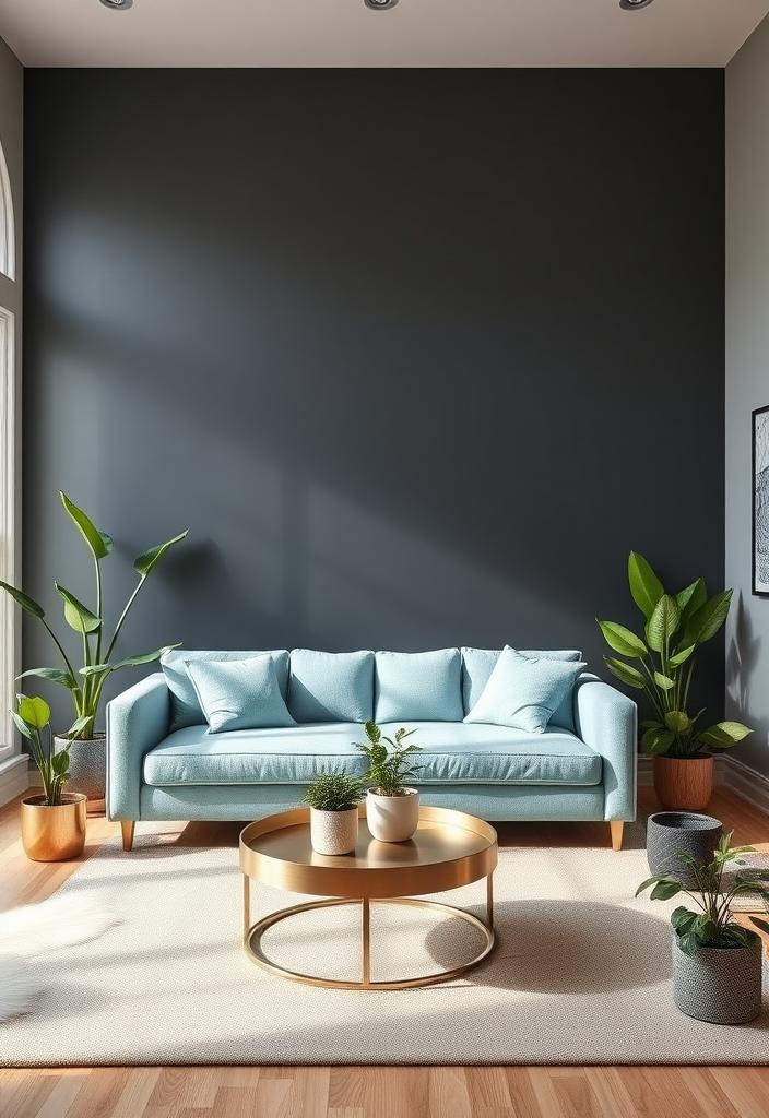 Classic Blue and Gray Living Room Ideas Classic blue and gray living room design. Elegant interior with stylish furniture and decor. Timeless color scheme inspiration.