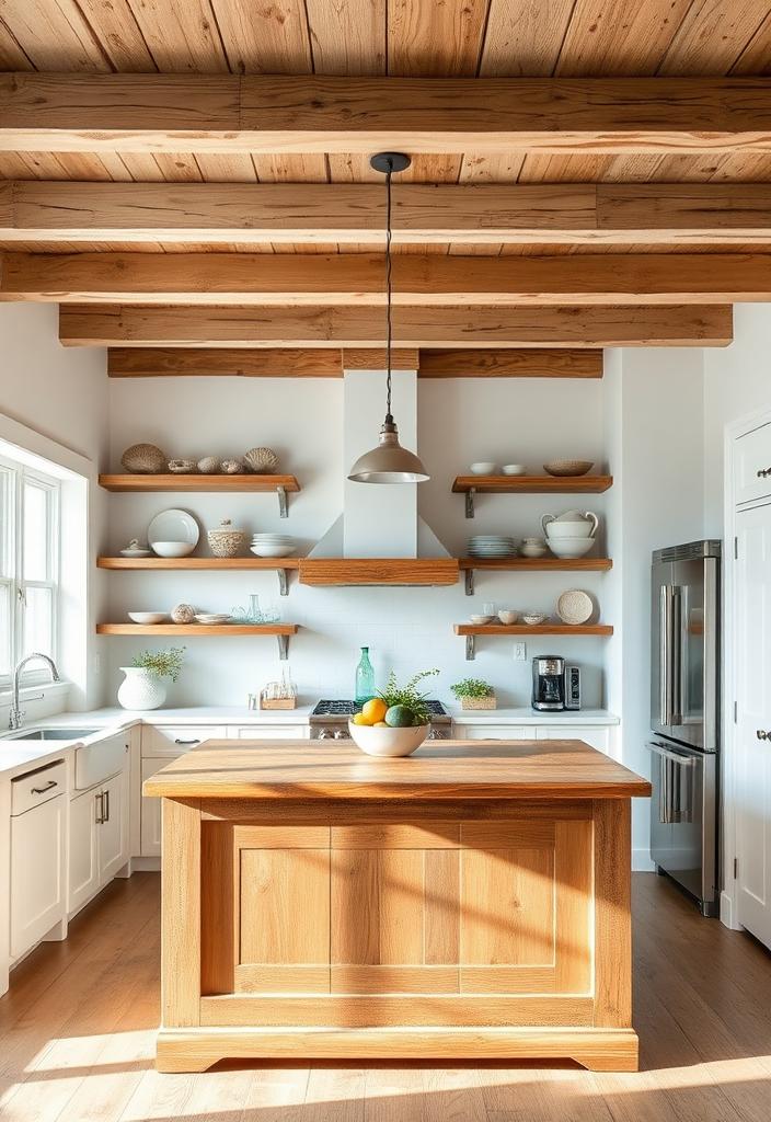 Coastal Kitchen Design: Weathered Wood Ideas Coastal kitchen design with weathered wood cabinets and island. Beach house kitchen decor ideas for a relaxed, rustic vibe.