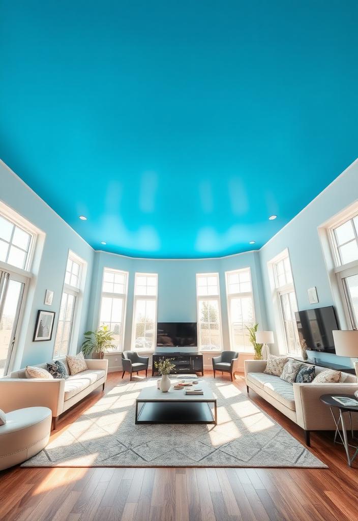 Colorful Ceiling Ideas: Brighten Your Living Room Colorful ceiling design ideas for living rooms. Bright, vibrant painted ceilings to brighten your home interior. Unique ceiling decor inspiration.