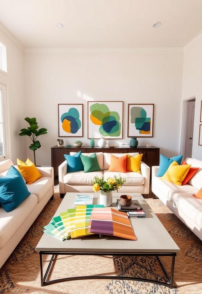 Colorful Living Room Ideas: Accessorize with Style Colorful living room decor ideas: Stylish accessories like vibrant pillows, art, & rugs bring personality to your living space.