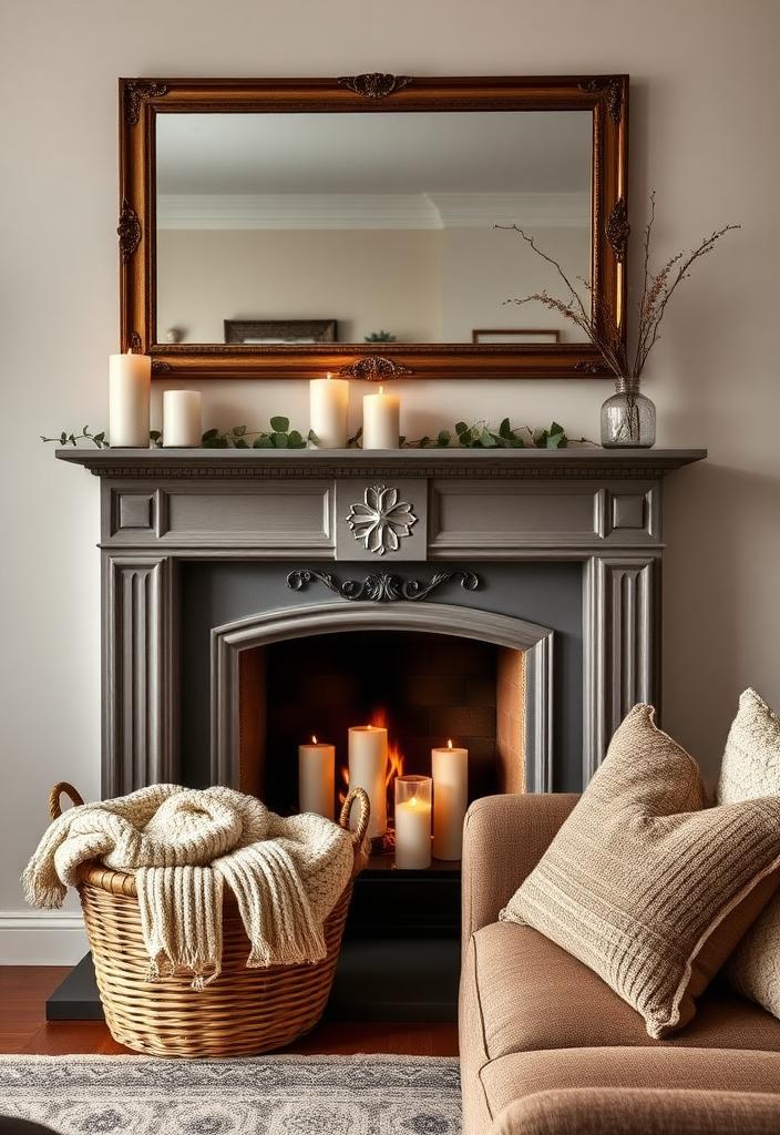 Cozy Living Room Ideas: Faux Fireplace Magic Cozy living room with a faux fireplace. Fireplace ideas, warm lighting, and comfortable seating for a relaxing atmosphere.
