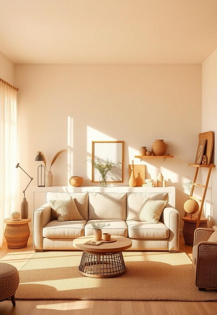 Cozy Living Room Ideas: Warm Neutral Paint Colors Cozy living room with warm neutral paint. Inspiring interior design ideas for a relaxing and inviting home.