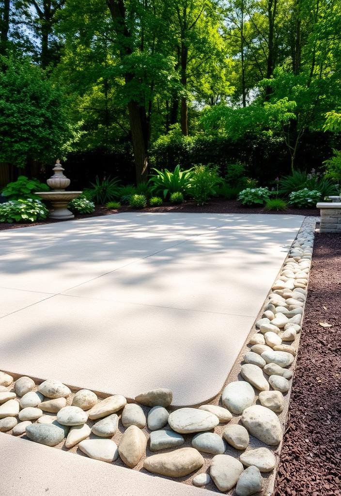DIY Concrete Patio with Pebble Mosaic Designs DIY concrete patio with pebble mosaic. Build your own stunning outdoor space with custom concrete and pebble designs.