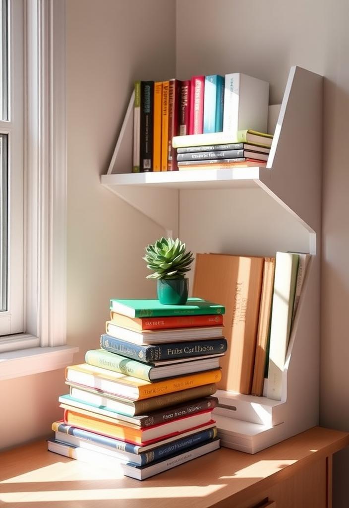 Dorm Room Decor: Showcase Your Favorite Books Dorm Room Decor: Bookshelf with curated books. Stylish dorm room ideas. Show off your favorite reads! College living space organization.