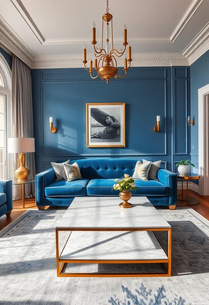 Elegant Blue and Gray Living Room Ideas Elegant blue and gray living room design. Stylish decor ideas for a calming and sophisticated living space. Modern interior inspiration.
