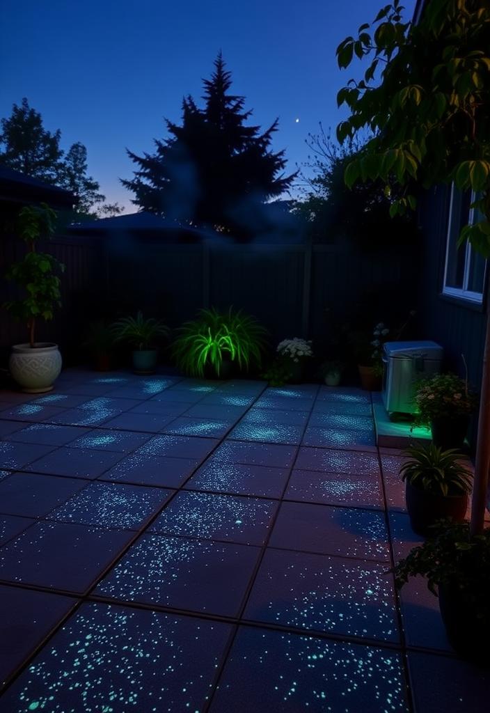 Glowing Concrete Patio: Nighttime Illumination Ideas Glowing concrete patio at night. Outdoor lighting ideas for illuminated concrete patios, creating a beautiful ambiance.