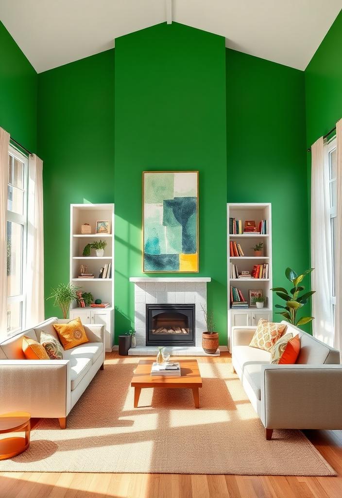 Green Accent Wall Living Room Ideas: Bold & Fresh Designs Green accent wall living room ideas: Bold, fresh designs for a vibrant and stylish living space. Interior design inspiration.