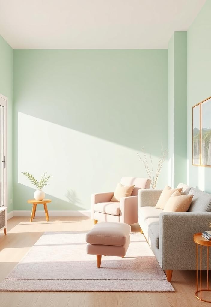 Pastel Living Room Ideas: Pink Armchair Delight Pastel living room inspiration: Pink armchair in a light, airy space. Soft colors, modern design, and cozy vibes for home decor ideas.