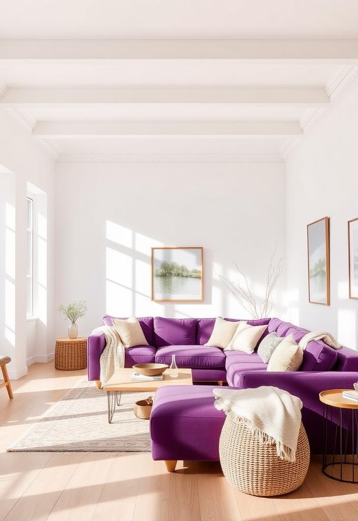 Purple Sofa: The Secret to a Cozy Living Room Purple sofa for a cozy living room. Stylish & inviting seating, perfect for creating a comfortable and chic home space.