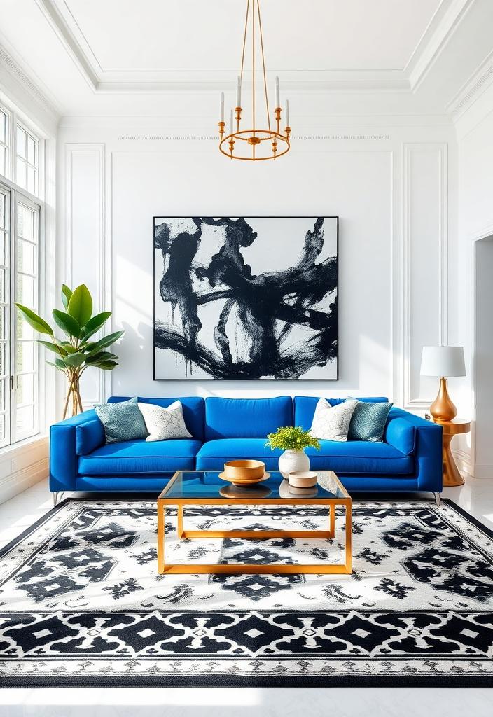 Royal Blue Sofa: Living Room Design Ideas Royal Blue Sofa Living Room: Stylish design ideas. Modern interior with vibrant couch. Inspiration for your home decor.