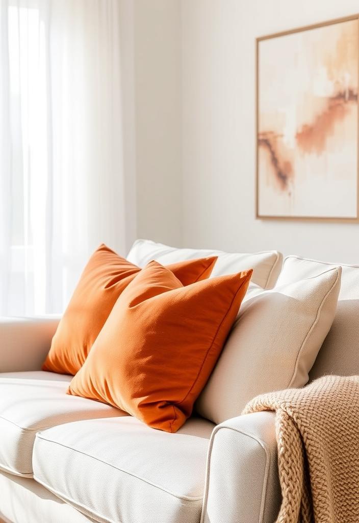 Rust Pillows: Decorating with Warm Hues Rust Pillows: Warm, earthy tones for home decor. Add cozy fall hues with rust-colored throw pillows on sofa or bed.