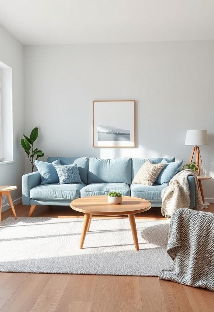 Scandinavian Living Room Ideas: Blue and Grey Decor Blue and grey Scandinavian living room. Modern Nordic decor ideas for a calming, stylish space.