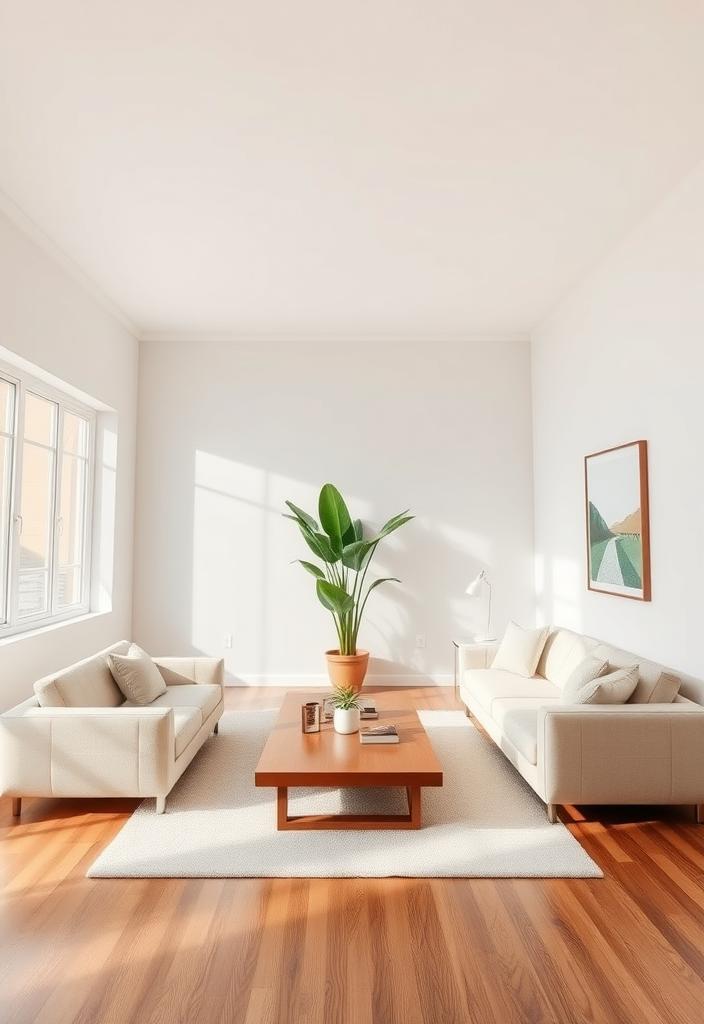 Simple Living Room Ideas: Embrace Minimalist Design Simple living room with minimalist design. Clean lines, neutral colors, and decluttered space for a modern, peaceful home.