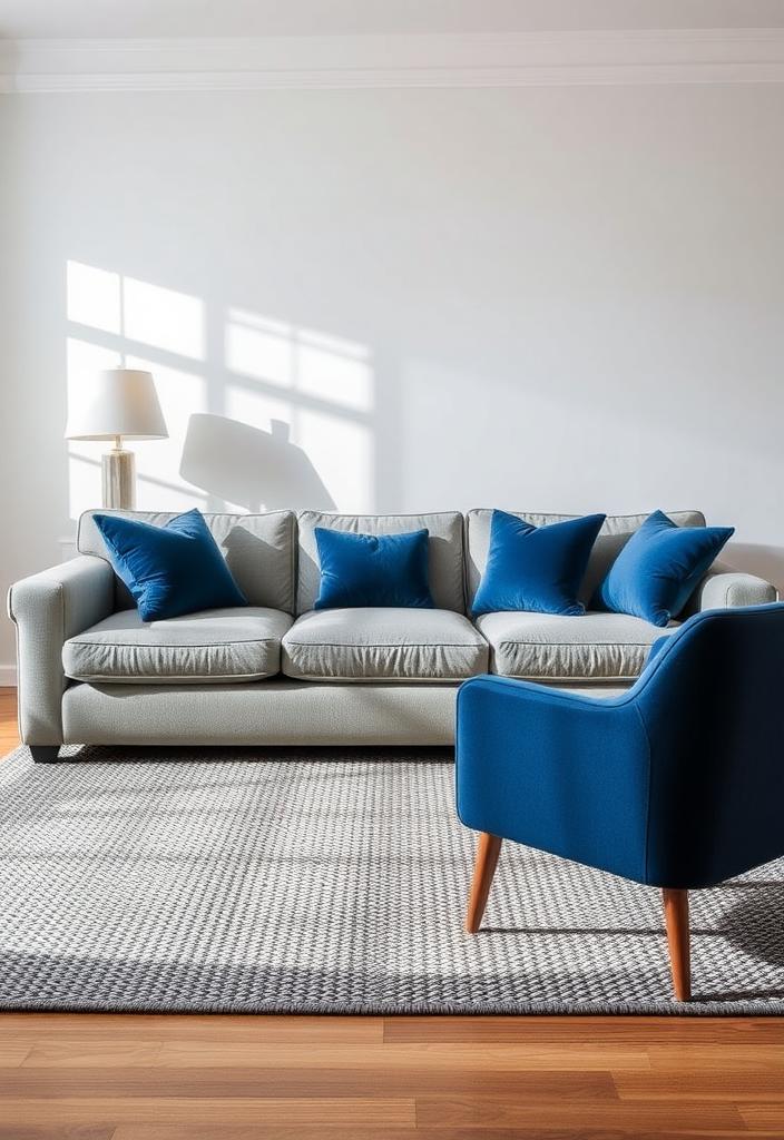 Sophisticated Blue and Gray Living Room Designs Sophisticated blue and gray living room design ideas. Elegant interior with calming color palette and modern furniture.