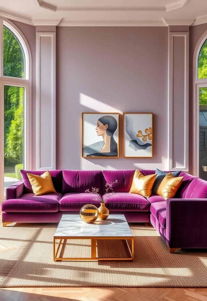 Stunning Purple Sofa Ideas for a Royal Living Room Purple Sofa Ideas: Royal living room design with stunning purple couches. Add luxury & style to your home!
