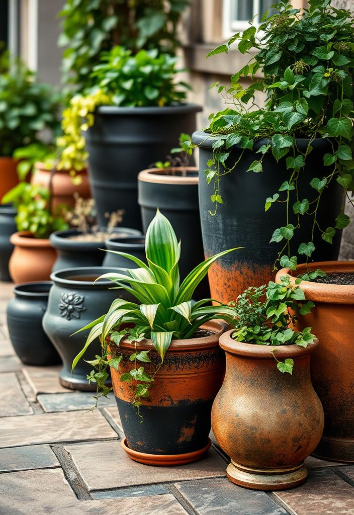 Stylish Black and Rust Plant Pots: Decor Ideas Black and rust plant pots decor ideas. Stylish planters in modern homes. Rustic and chic indoor plant decor.